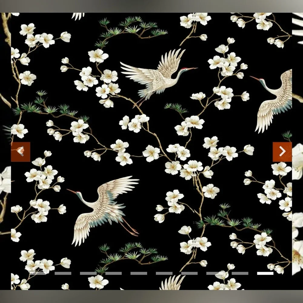 New Anthropologie Home Decor Carl Robinson Swothins Crane & Blossom Wallpaper